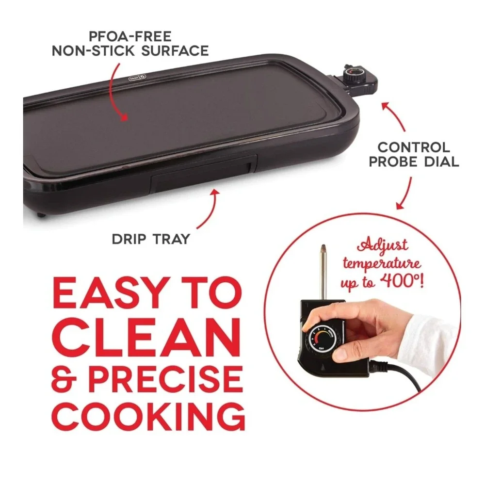 Dash Everyday Griddle Black 20 inch Electric Nonstick DEG200GBBK01 1500W